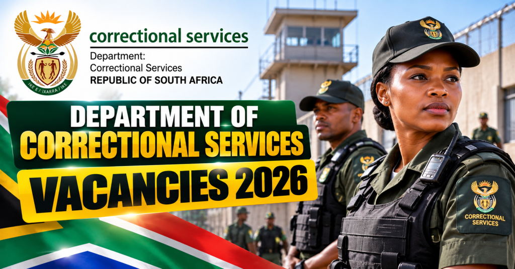Department of Correctional Services vacancies in South Africa for 2026.